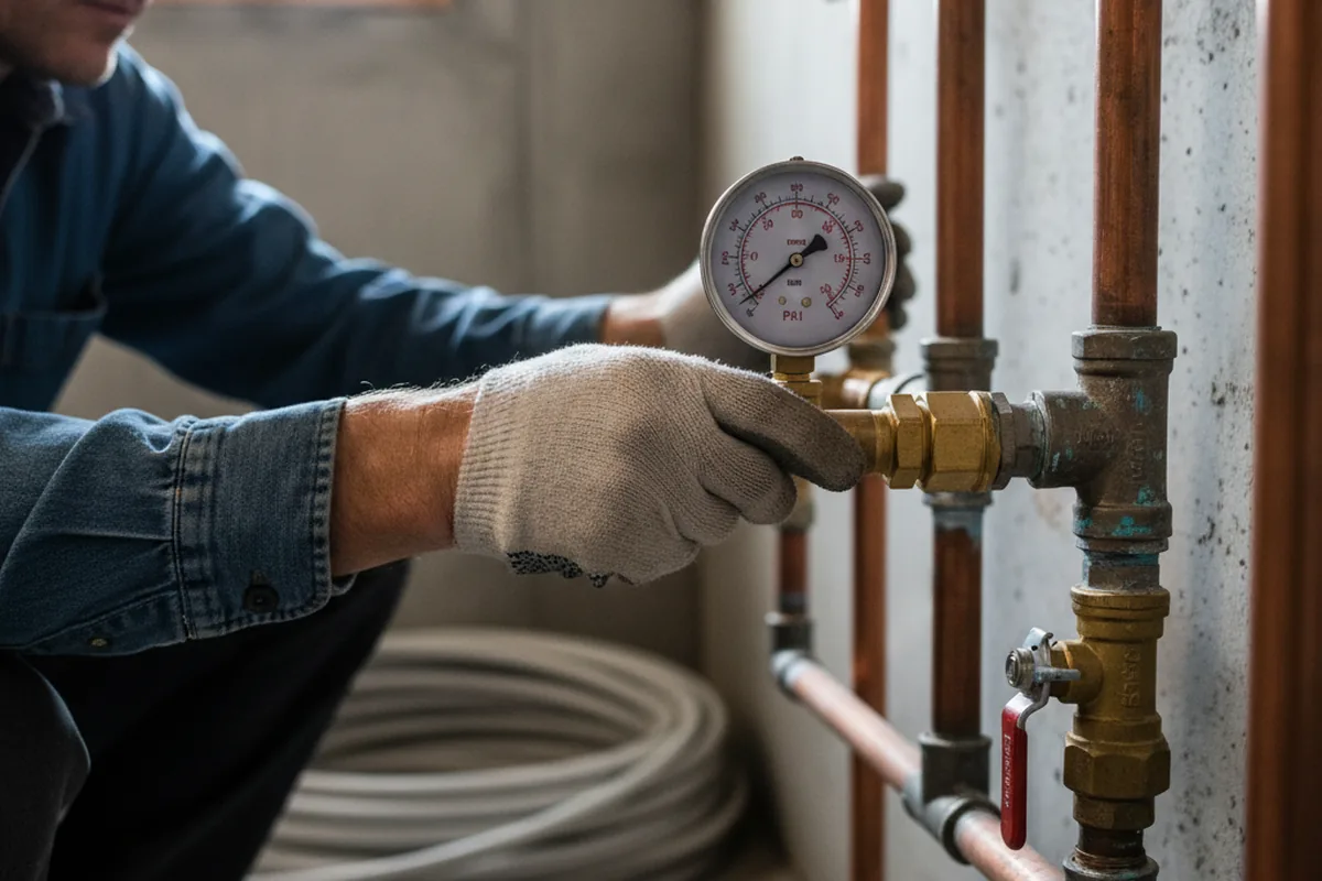 Pressure testing a repaired line during Water Line Repair in Sierra Vista